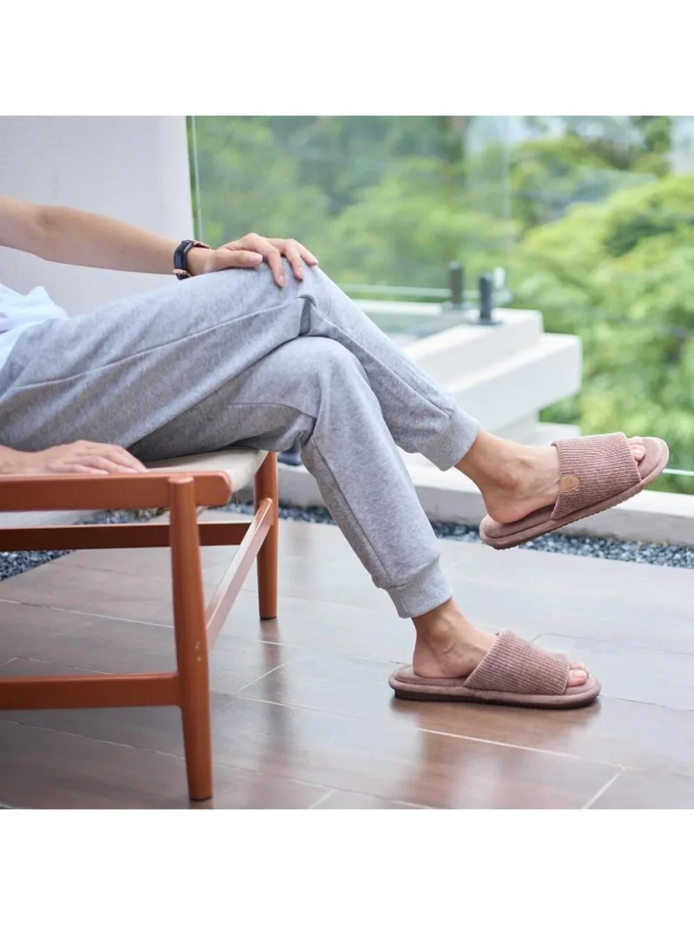 Men's Grey Cozy Memory Foam Slippers Indoor Outdoor Slip On House Shoes
